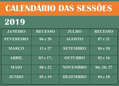 calendário 2019