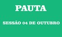 Pauta - sessão 04 de outubro